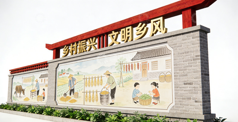 高清大图下载【趣麦麦图】乡村振兴传统文化景观设计