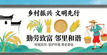 乡村振兴文明先行宣传海报