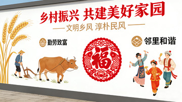 乡村宣传画共建美好家园
