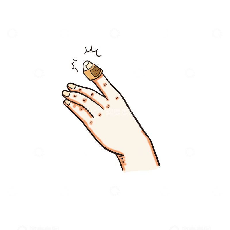 源文件下载【趣麦麦图】受伤手指的卡通插画