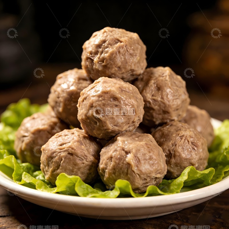 高清大图下载【趣麦麦图】一盘潮汕牛肉丸