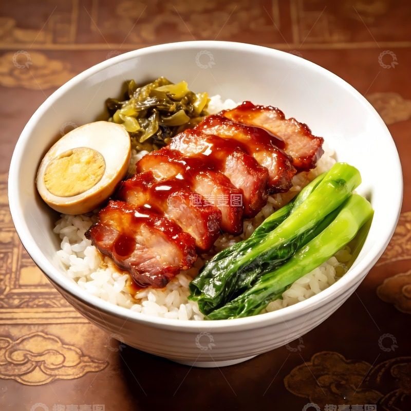 高清大图下载【趣麦麦图】一碗叉烧饭摄影