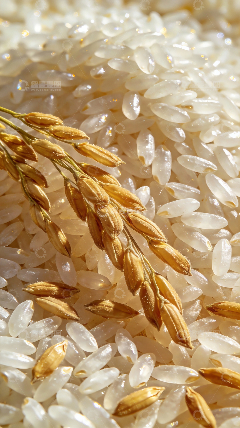 源文件下载【趣麦麦图】大米和稻谷特写3
