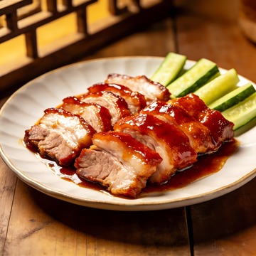 一盘美味的叉烧肉