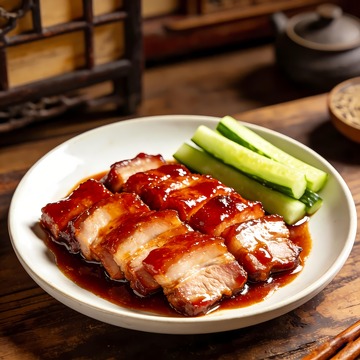 一盘叉烧肉图片