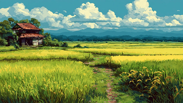 田园风光稻田景观