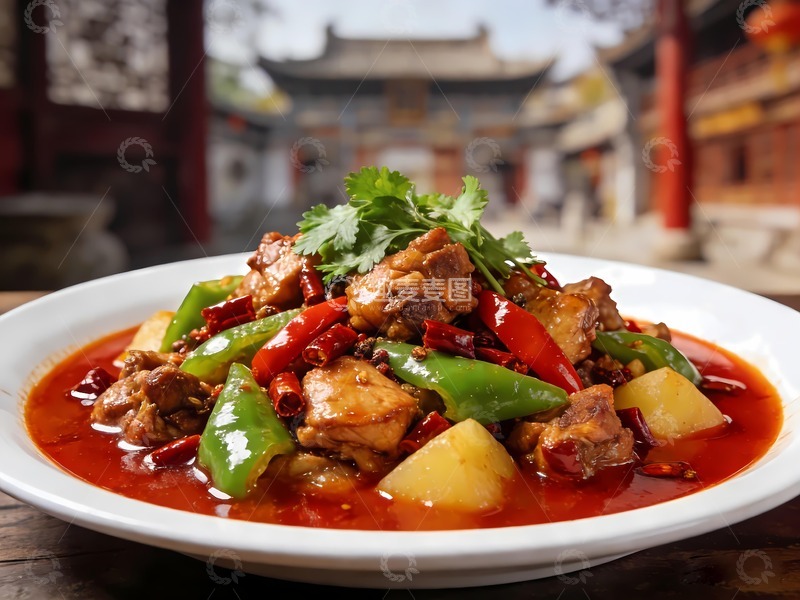 高清大图下载【趣麦麦图】一盘新疆大盘鸡图片