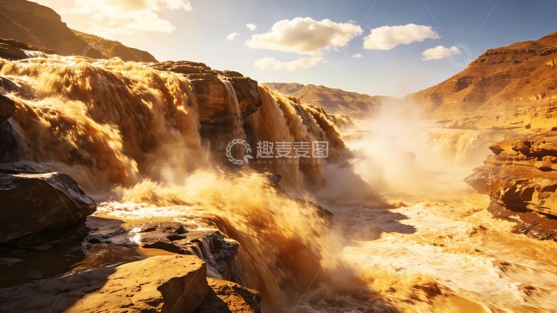 高清大图下载【趣麦麦图】壶口瀑布壮观风景