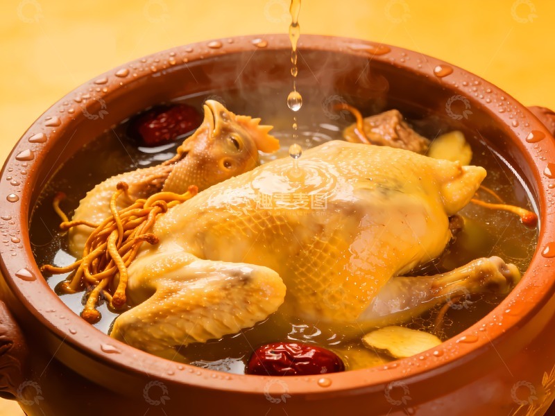 高清大图下载【趣麦麦图】蒸鸡盗汗鸡汽锅鸡