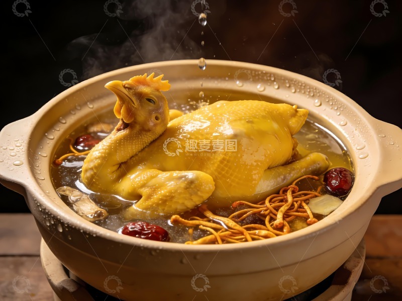 高清大图下载【趣麦麦图】盗汗鸡汽锅鸡