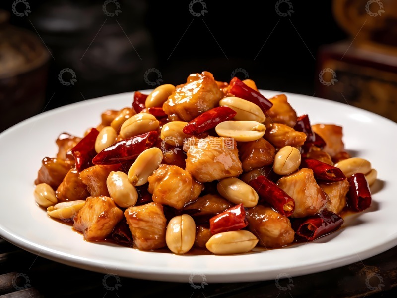 高清大图下载【趣麦麦图】四川美食宫保鸡丁