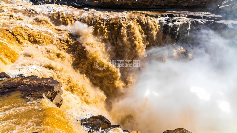 高清大图下载【趣麦麦图】黄河瀑布壶口瀑布