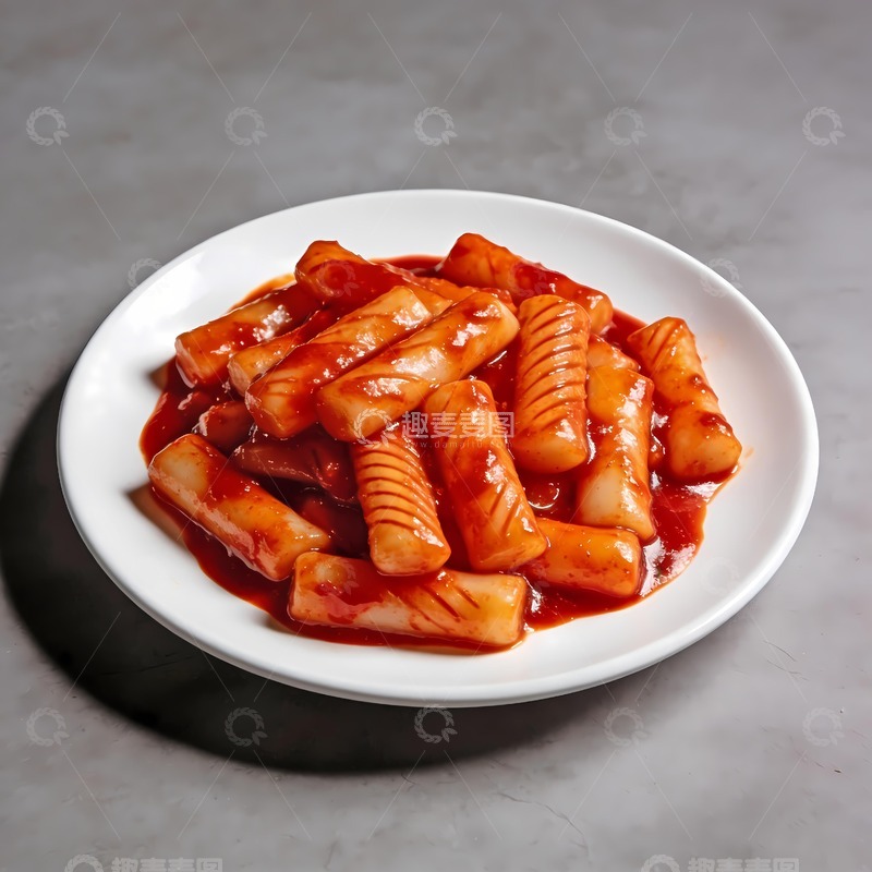 高清大图下载【趣麦麦图】一盘辣炒年糕