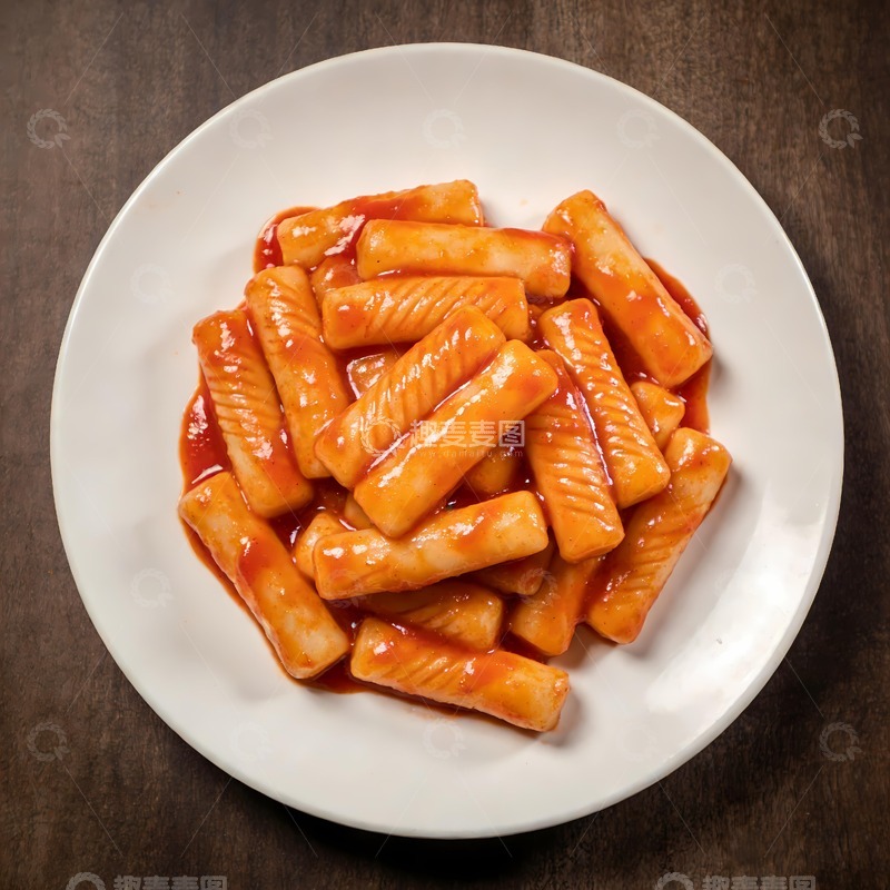 高清大图下载【趣麦麦图】美味辣炒年糕图片