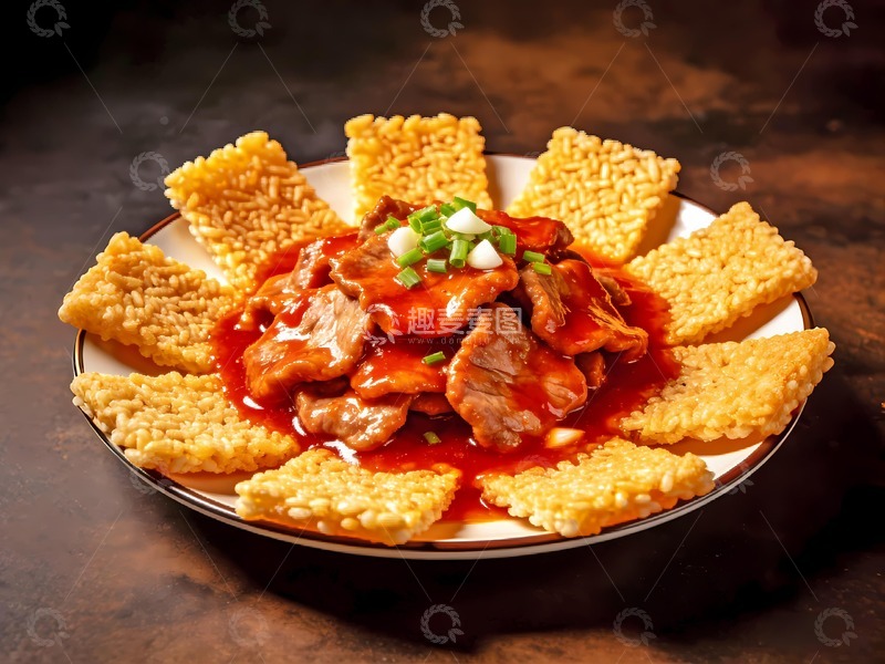 高清大图下载【趣麦麦图】美味锅巴肉片