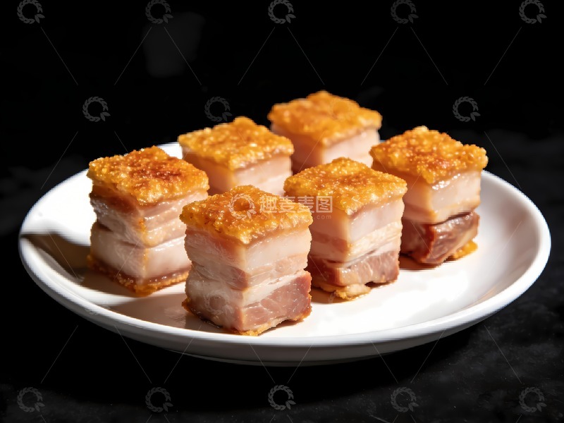 高清大图下载【趣麦麦图】一盘脆皮五花肉