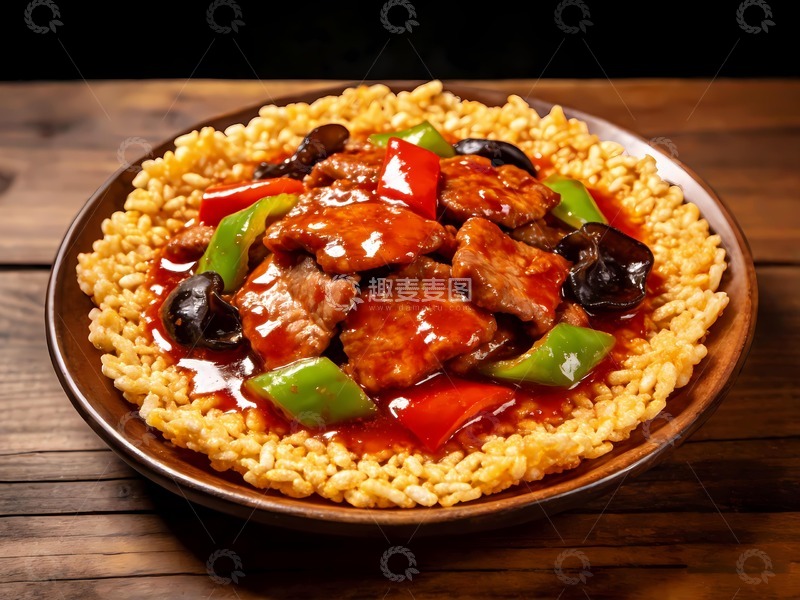 高清大图下载【趣麦麦图】锅巴肉片图片