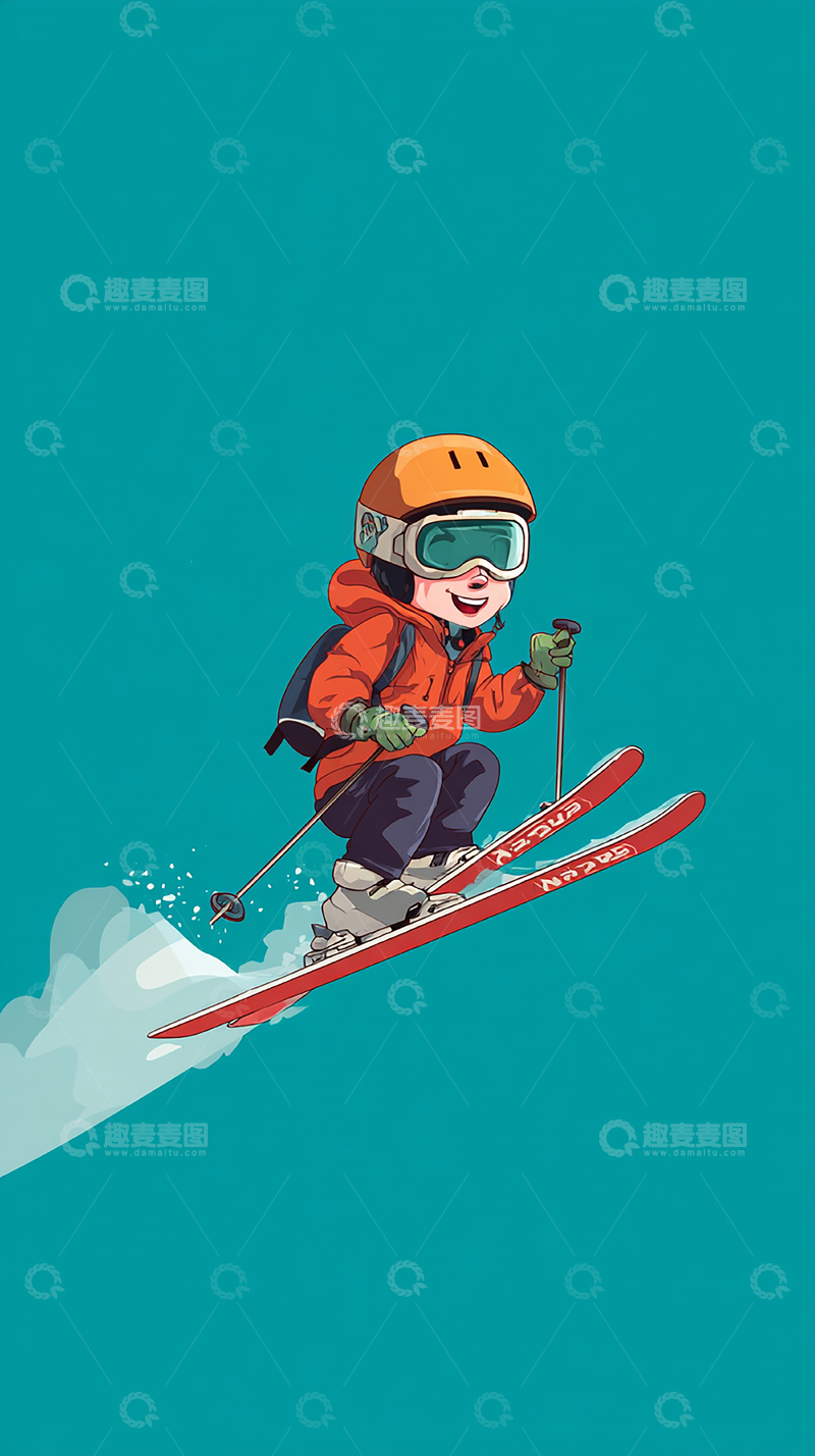 高清大图下载【趣麦麦图】极限滑雪勇者挑战