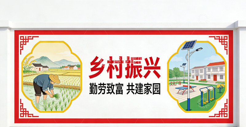 高清大图下载【趣麦麦图】乡村振兴宣传海报设计素材