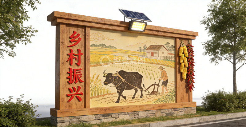 高清大图下载【趣麦麦图】乡村振兴壁画宣传