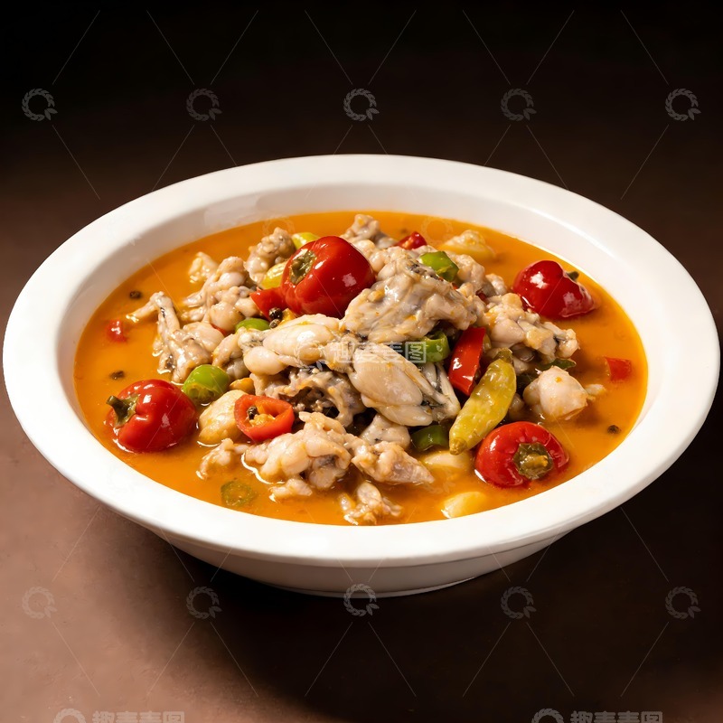 高清大图下载【趣麦麦图】一盘美味的泡椒牛蛙