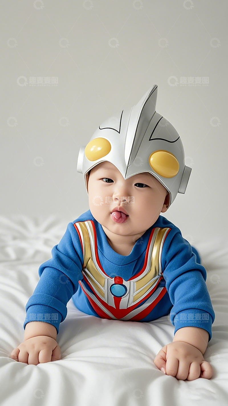 高清大图下载【趣麦麦图】宝宝奥特曼装扮可爱摄影