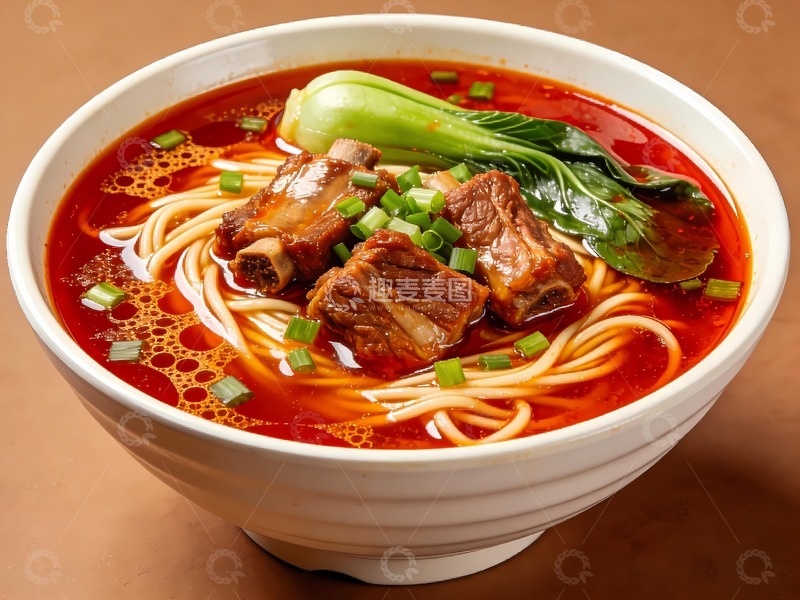 高清大图下载【趣麦麦图】一碗红烧排骨面