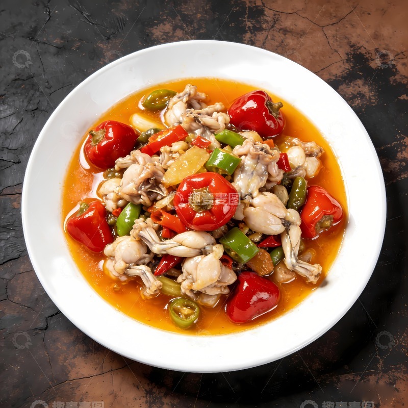 高清大图下载【趣麦麦图】特色泡椒牛蛙