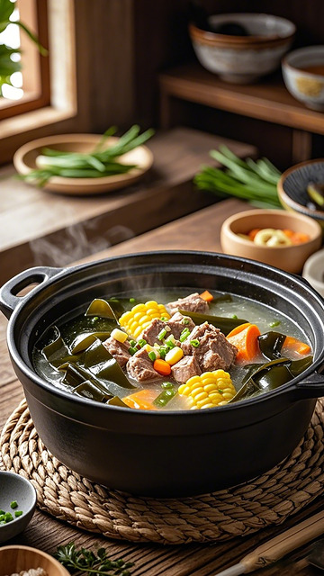 韩式海带排骨汤美食摄影