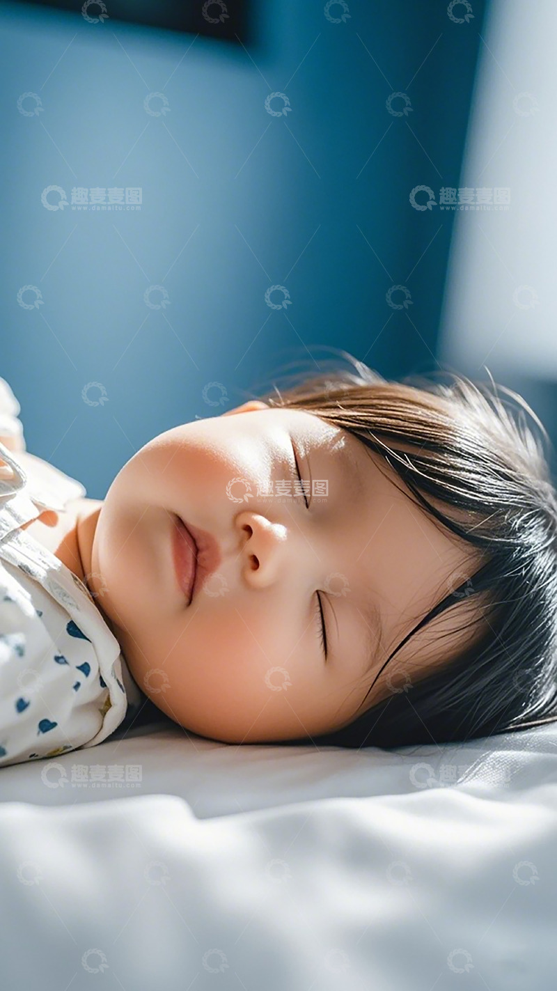 高清大图下载【趣麦麦图】婴儿安睡温馨瞬间摄影
