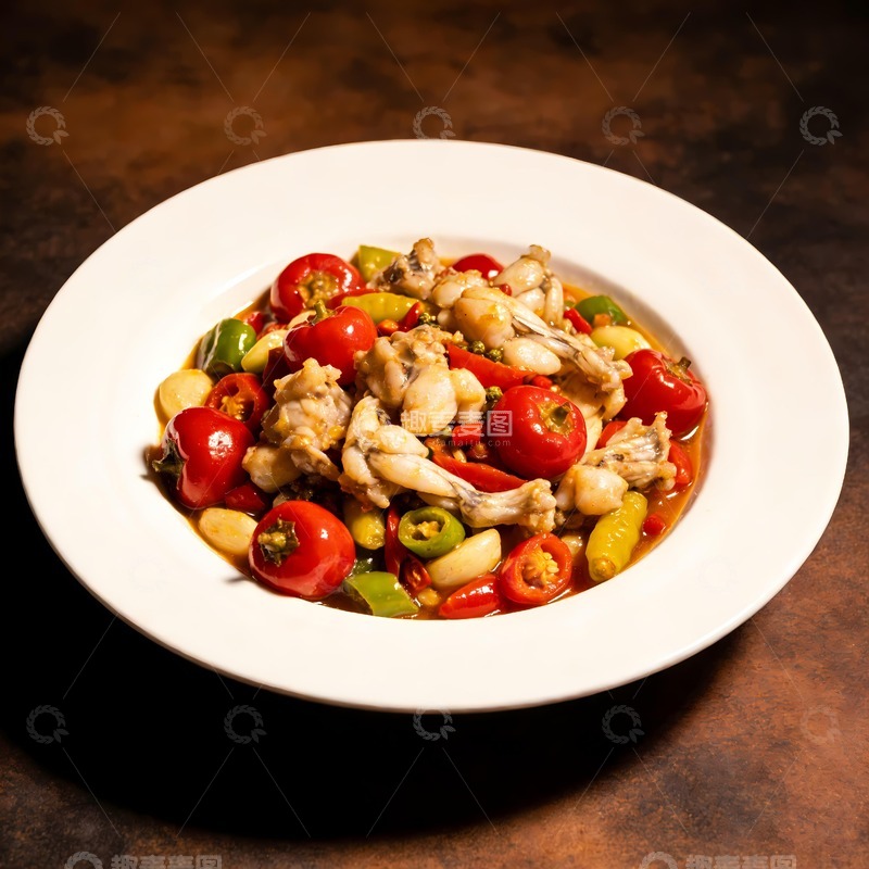 高清大图下载【趣麦麦图】泡椒田鸡香辣牛蛙