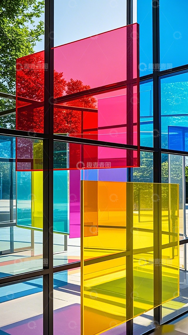 高清大图下载【趣麦麦图】多彩玻璃幕墙现代建筑设计