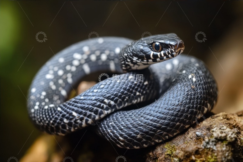 高清大图下载【趣麦麦图】一条黑色的盘蛇