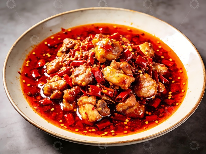 高清大图下载【趣麦麦图】贵州辣子鸡特色美食