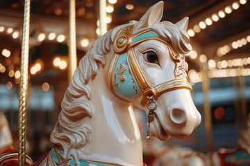 旋转木马特写摄影