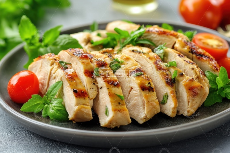 高清大图下载【趣麦麦图】-一盘水煮鸡肉块美食