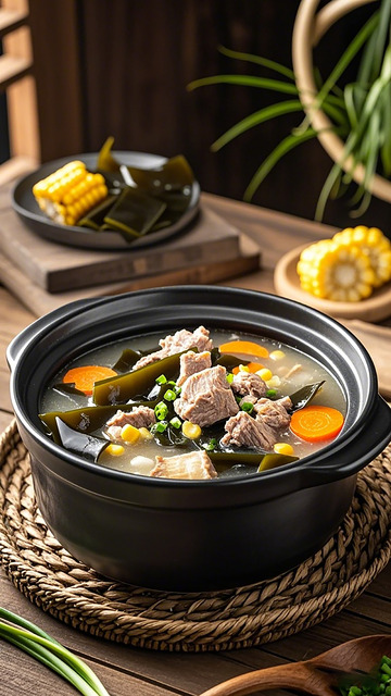 韩式海带排骨汤美食摄影