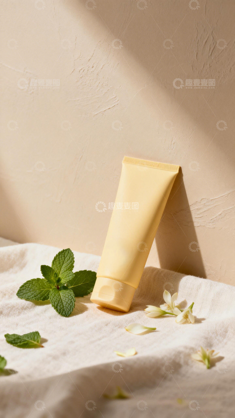 高清大图下载【趣麦麦图】简约清新护肤品展示