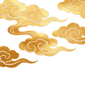 金色祥云线条