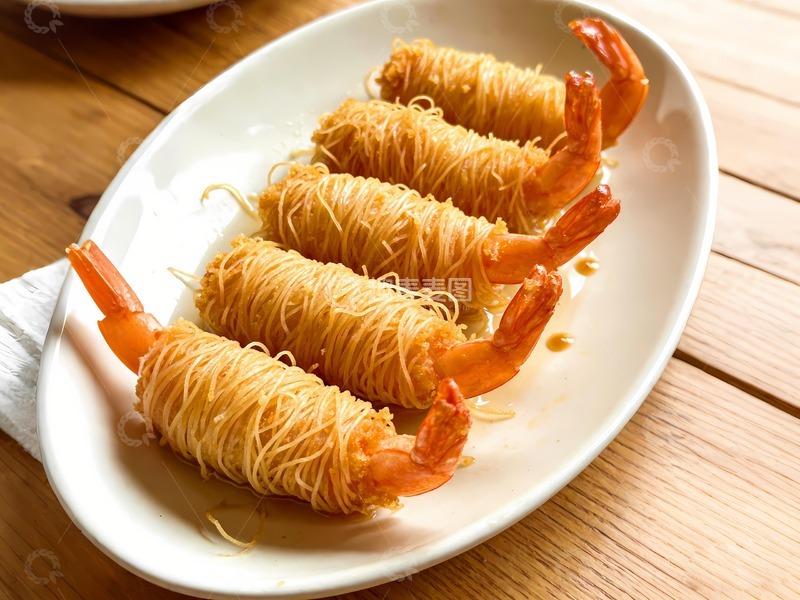 高清大图下载【趣麦麦图】千丝万缕面线虾
