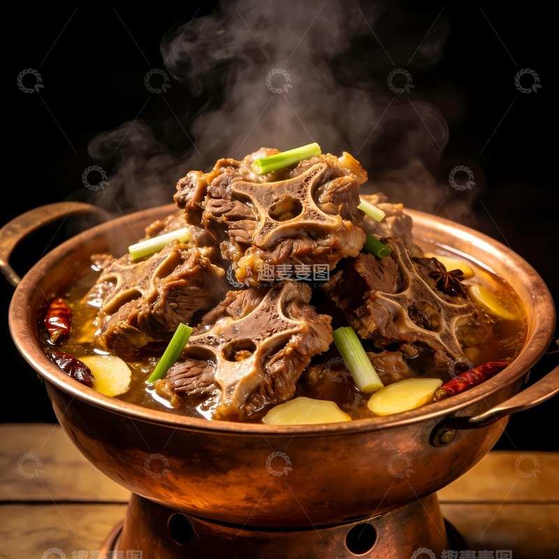 高清大图下载【趣麦麦图】特色美食羊蝎子火锅
