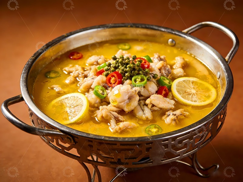 高清大图下载【趣麦麦图】一锅酸汤牛蛙