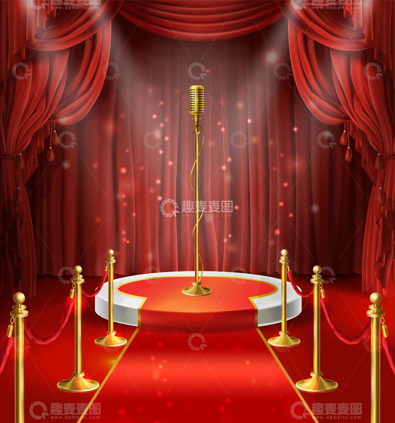 源文件下载【趣麦麦图】神秘舞台红台金麦