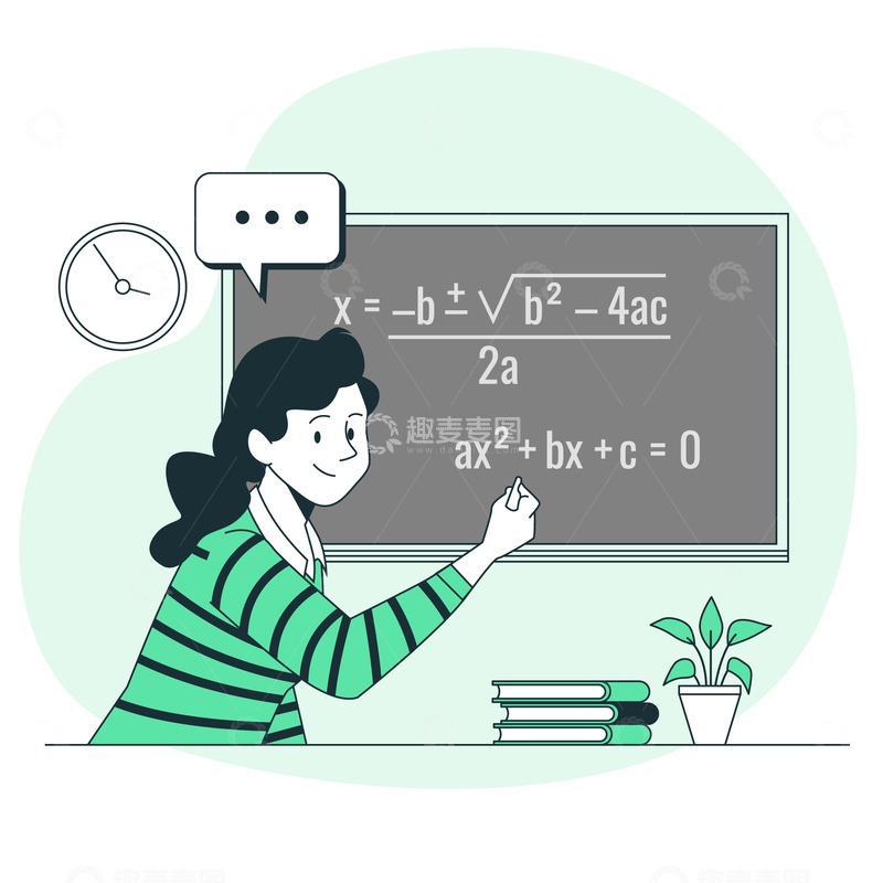 源文件下载【趣麦麦图】女性数学教师在授课