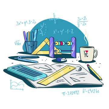 书桌上的工具与公式