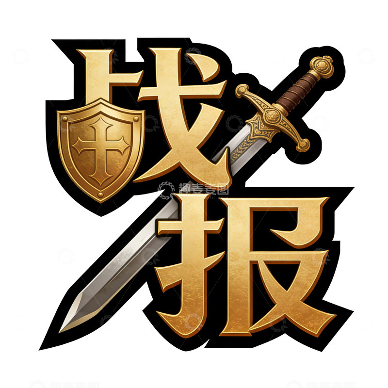 高清大图下载【趣麦麦图】战报金盾宝剑勇士荣耀