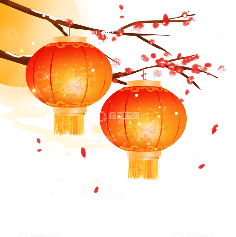 源文件下载【趣麦麦图】喜庆中国风2025新春红灯笼节日装饰元素