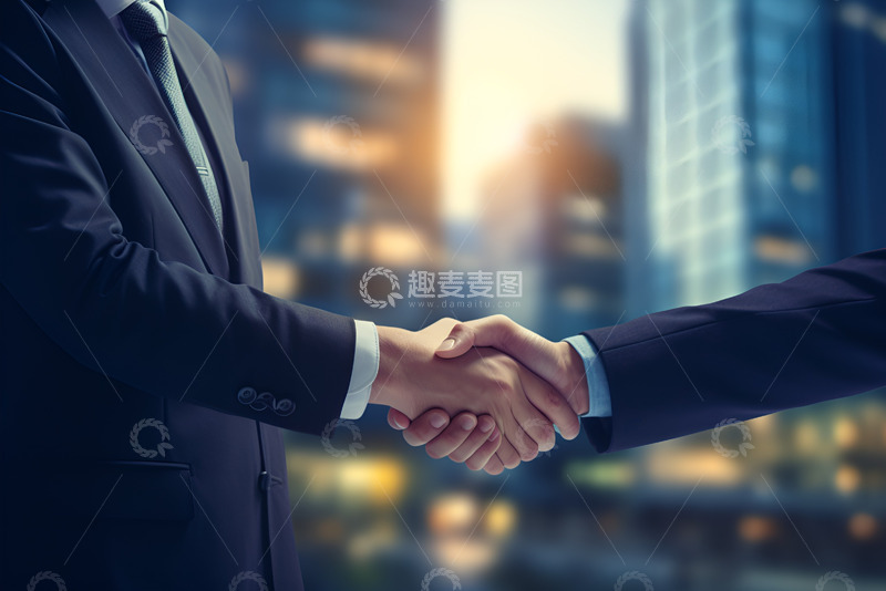 高清大图下载【趣麦麦图】两个商业人士握手
