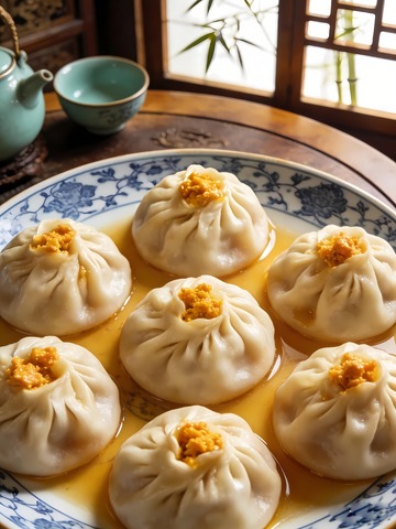 蟹黄汤包摄影