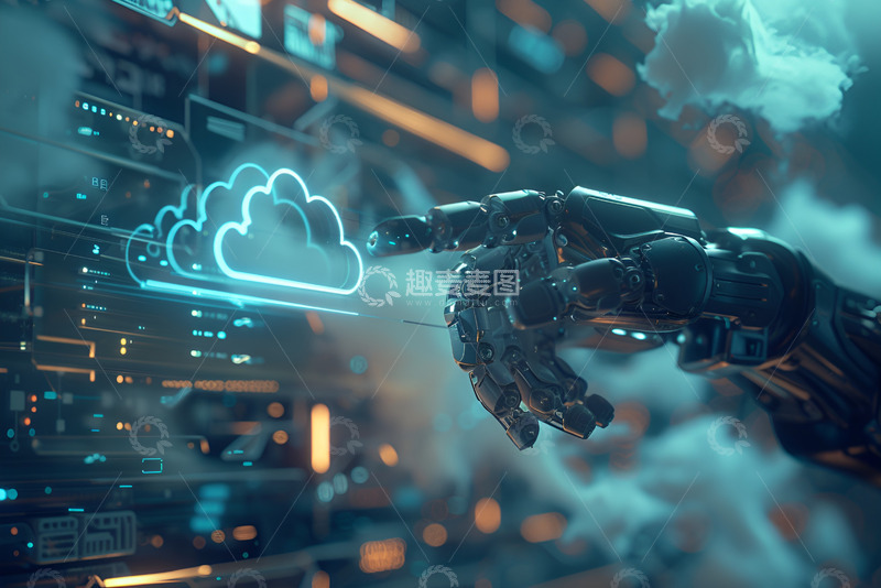 高清大图下载【趣麦麦图】未来科技机械手臂